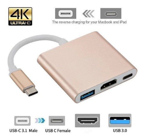 Adaptador Usb 3.1 Type C X Hdmi 4k Usb 3 Tipo C Para S8 S9