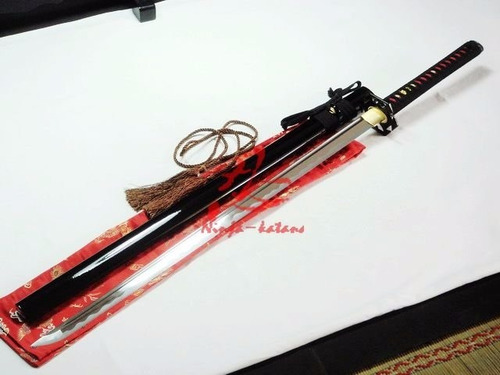 Imagem 4 de 10 de Espada Ninjutsu Ninjato Ninja Shinobi Com Corte Aço 1060