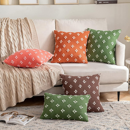 Set De 2 Fundas De Almohada Decorativas Color Naranja