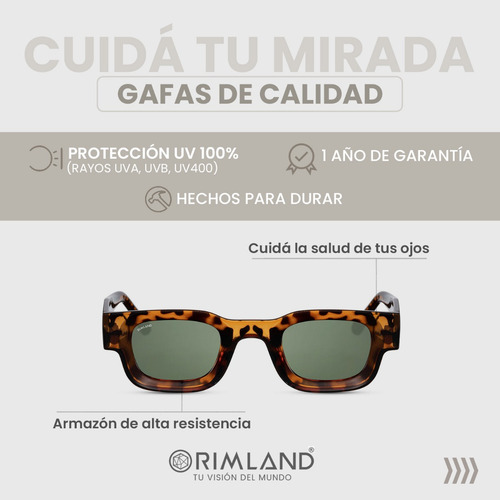 Anteojos Lentes De Sol Rimland Toronto Carey Lente Verde