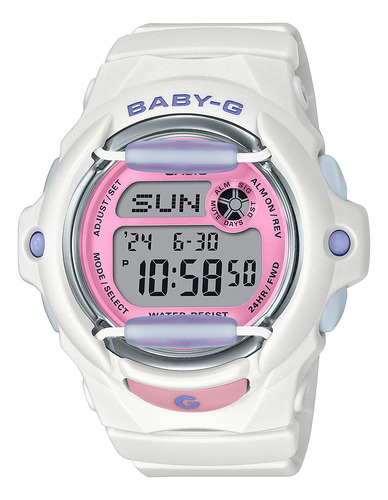 Reloj Mujer Casio Bg-169pb-7dr Baby-g Color de la correa Blanco Color del bisel Blanco Color del fondo Rosa