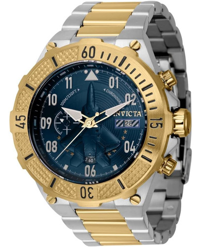 Reloj Invicta Aviator De Acero Inoxidable Para Hombre, Dorad