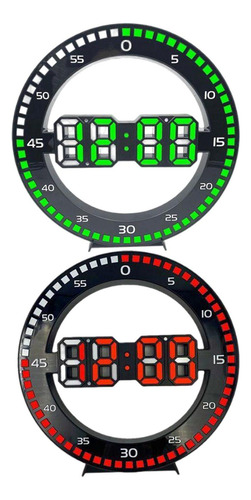 2pcs Led Reloj De Pared Digital Reloj Electrónico Redondo
