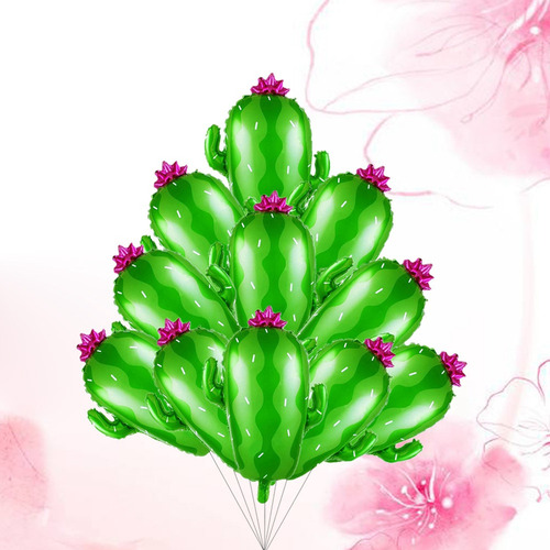 Navidad Globo Con Forma De Cactus Verde, 5 Piezas, Película
