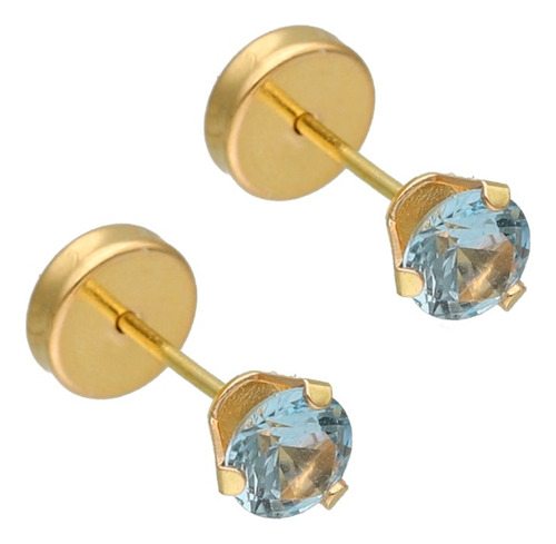 Aros Abridores De Oro 18k Lili Piedra Grifa 4mm Li-123 Cuota