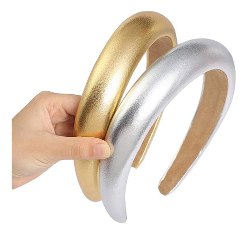2 Piezas De Diadema De Cuero De Imitación De Moda Con Esponj