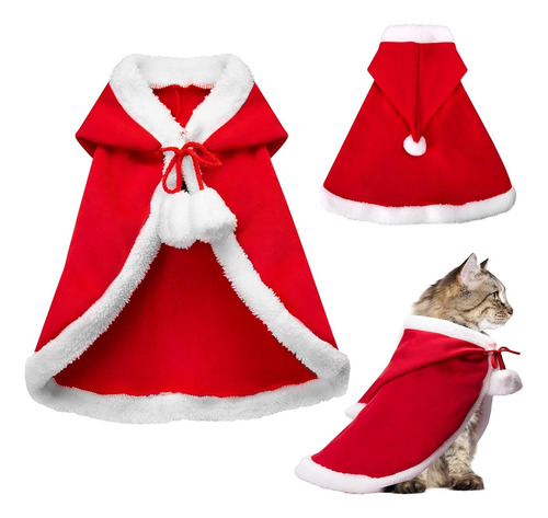 Disfraz Navidad Perro, Felpa Capa Navideño De Gato Con