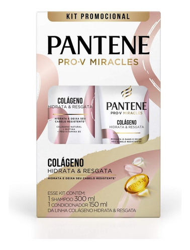  Kit Pantene Colágeno Hidrata Shampoo/condicionador 300/150ml