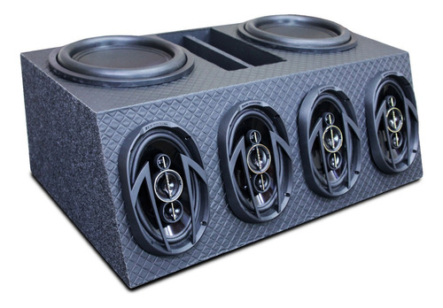 Caixa Som Trio Goiano 1020w Rms 2 Subwoofer 4 Quadriaxial