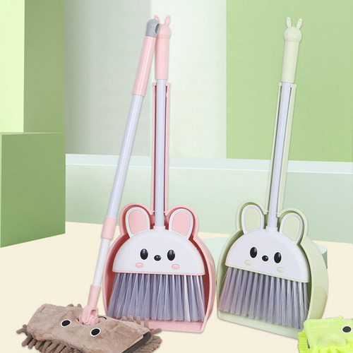 Mini Escoba Con Recogedor Para Niños Pequeños, Juego Verde