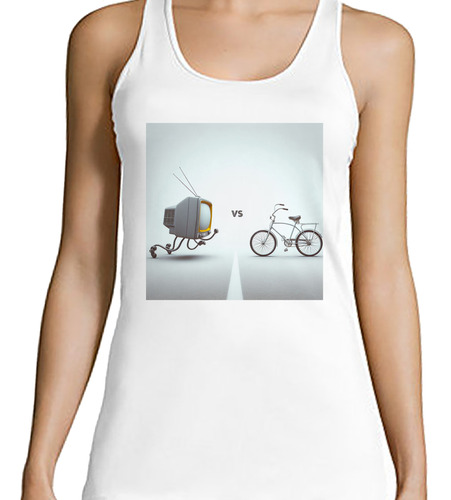 Musculosa Mujer Batalla Bicicleta Vs Tele Deporte M2