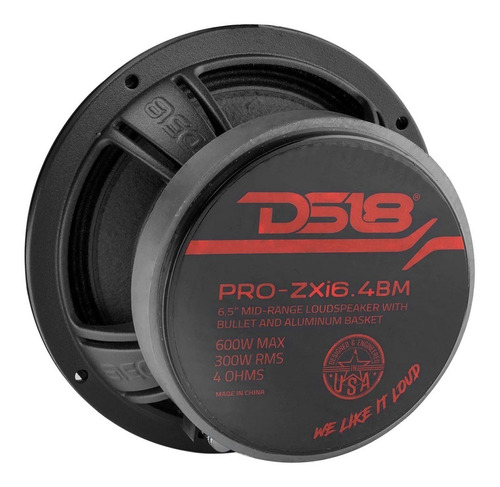 Paquete De 4 Bocinas Ds18 Medio Rango Pro-zxi6.4bm Color Negro