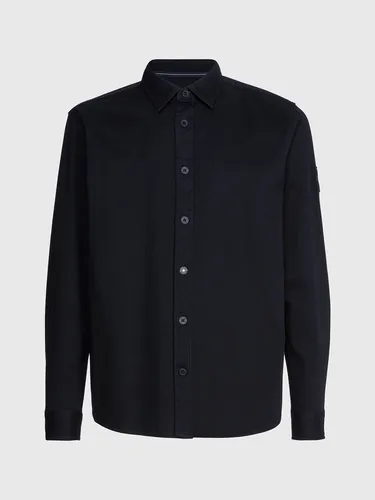 Camisa Holgada De Sarga De Algodón Negro Calvin Klein