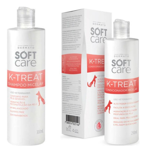 01 Shampoo K-treat 300ml E 01 Condicionador 290ml Soft Care