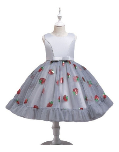 Vestido De Niños Lentejuelas Navidad Patrón De Fresa Malla