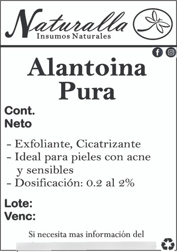 Alantoína 50grs En Polvo