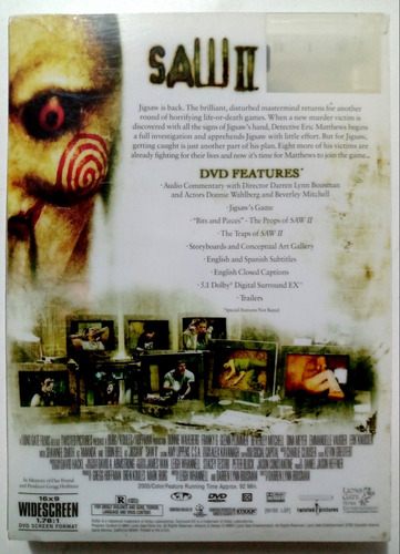 Saw 2 Dos Juego Del Miedo Unrated Edition Dvd Original (Usado)