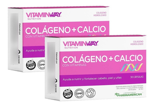 Colágeno Hidrolizado + Calcio Y Vitaminas, X2 = 60 Cápsulas