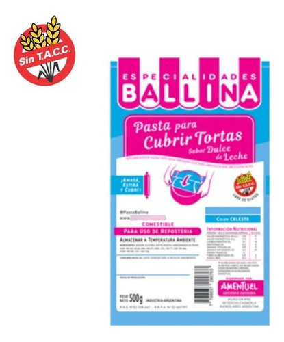 Pasta Ballina Formula H Color Celeste X500g