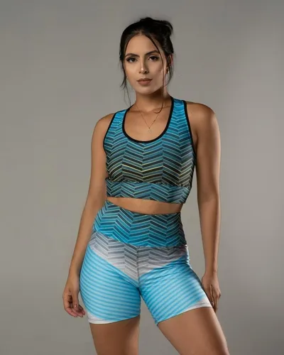 Roupa De Academia Feminina Conjunto Top Com Short Barato