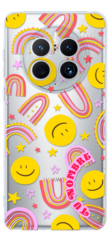 Funda Para Huawei Para Mujer Caritas Felices Con Nombre