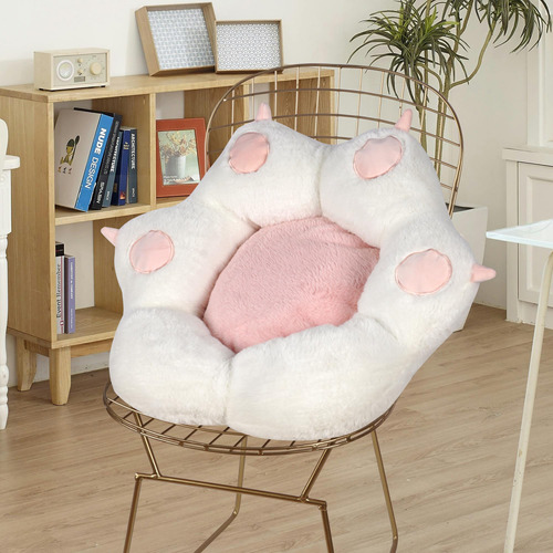 Elfjoy Cojin Pata Gato Lindo Para Silla Juego Almohada Felpa