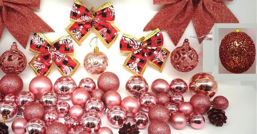 71 Enfeites Árvore Natal Rose Gold Lindo Laços Bolas Pinhas | Parcelamento sem juros 71 Enfeites Árvore Natal Rose Gold Lindo Laços Bolas Pinhas | Parcelamento sem juros
