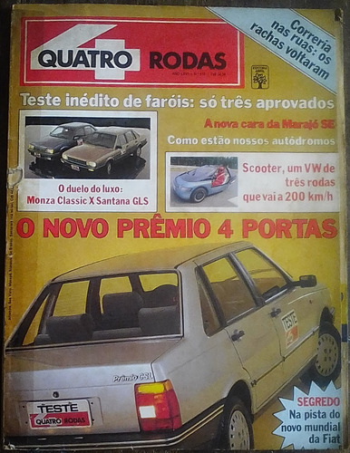 Revista 4 Rodas 318 Janeiro 1986 - Fita Adesiva Na Capa 