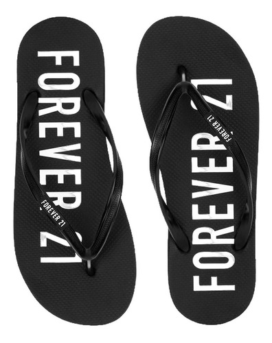 Sandalias Forever 21 Flat Sliders Negras Dama 8869 Original