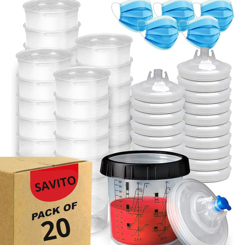 Savito - Vasos De Pintura Desechables Para Pistola De Pulver