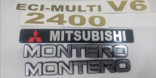 Emblemas Para Mitsubishi Montero 2400 Laterales Porta Placa 