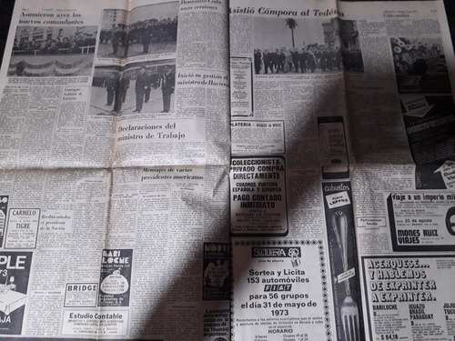 Diario La Nación 27 5 1973 Ley De Amnistía Campora Allende (Usado)