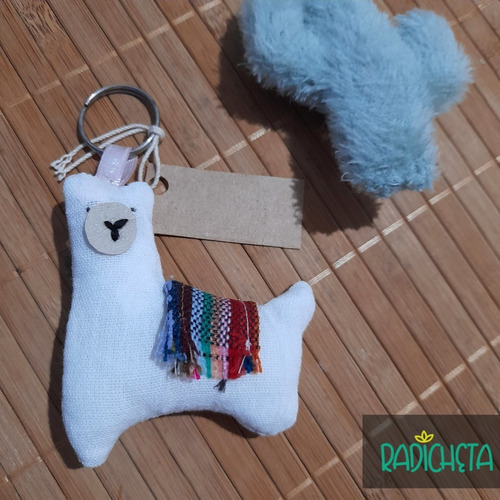 Imagen 3 de 4 de Souvenir Llavero Llama Tela + Tarjeta Personalizada