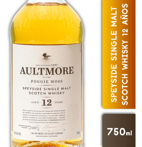 Imagen 1 de 2 de Whisky Single Malt Aultmore 12 Años 750cc 1 Unidad