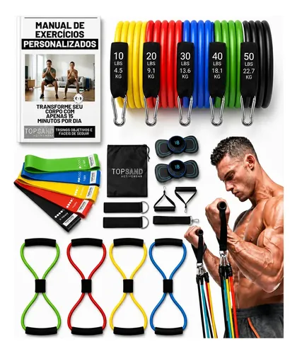Kit 20 Itens Esportivos Para Treino Em Casa Academia Fitness Func...