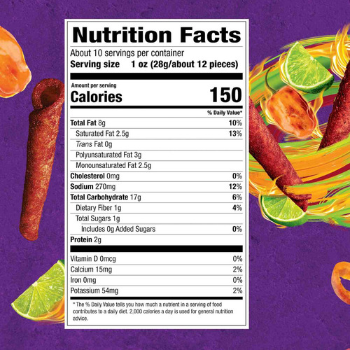 Papas fritas Takis habanero y limón 280.7 g pack x 2 u