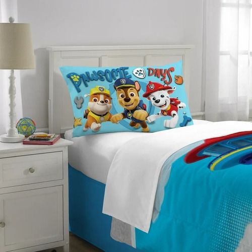 Set De Edredón Para Niños Paw Patrol, 2 Piezas, Reversible Color Diseño De La Tela Paw Patrol