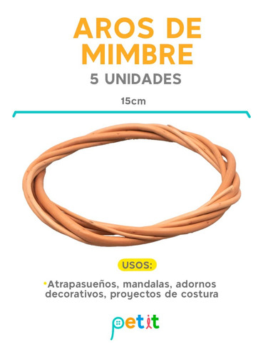Aros De Mimbre 15 Cm X 5 U.
