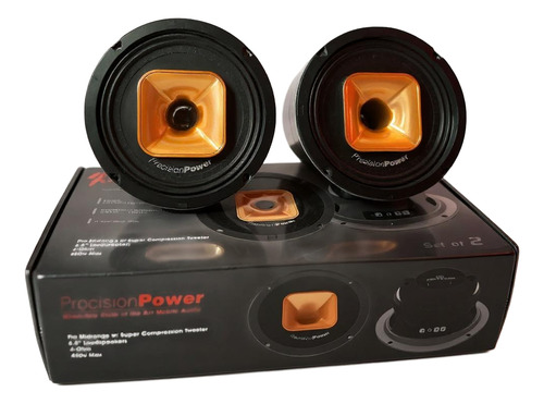 Bocinas Precision Power Pmf.654c 6.4 - 2 Piezas 4 Negro- Dorado