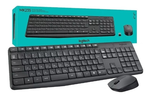 Kit Teclado Y Mouse Inalambrico Mk235 Logitech Color del mouse Negro Color del teclado Negro