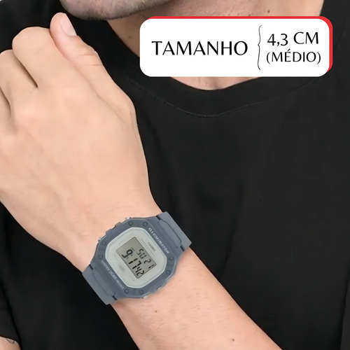 Relógio de pulso digital Casio W-218HC com corria de resina color azul-celeste