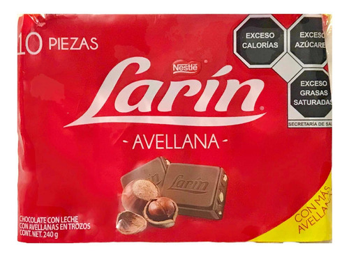 Chocolate Larin Avellana 10 Piezas