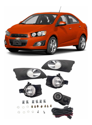 Faro Niebla Sonic 2012 2013 2014 2015 2016 Kit Aro Cromado