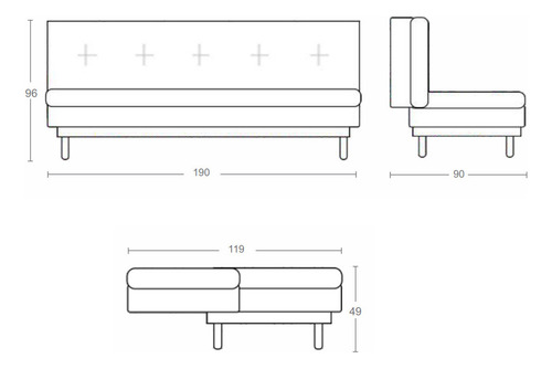 Sofá Cama Reclinável Com 2 Almofadas Multimóveis Cr45238 Cor Bege