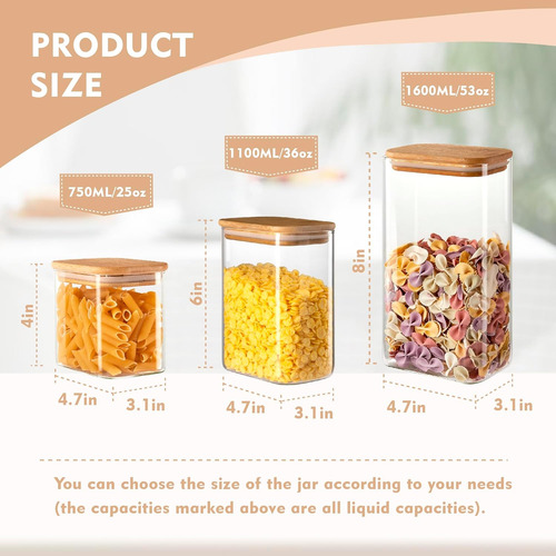 Contenedor Rectangular De Vidrio De 37 Oz Con Tapa Hermética