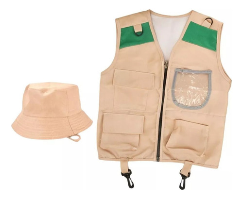 Conjunto De Explorador Al Aire Libre, Chaleco Y Sombrero De