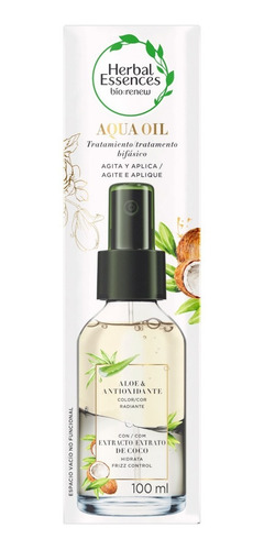 Imagen 2 de 2 de Aceite Aqua Oil Herbal Essences Bio:renew Argan & Aloe