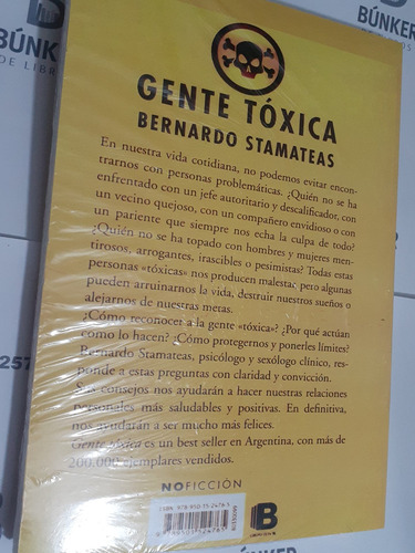 Libro Gente Tóxica Bernardo Stamateas Nuevo.