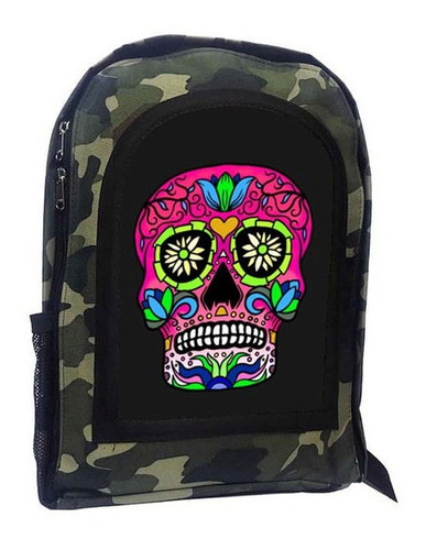 Mochila Camuflada Calavera Mexicana Catrina A48