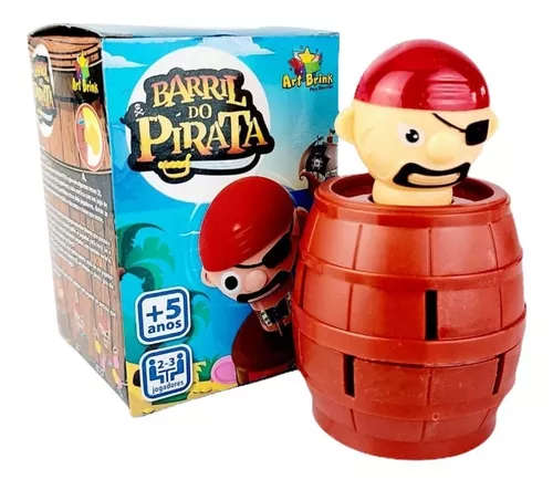 Jogos tabuleiro infantil Barril Pula Pirata ZFT134 Kit Jogo